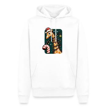 Girafe, Girafe, Noël, Afrique, Animaux - Sweat à capuche Premium bio Homme - blanc - Devant - Nico (187cm)