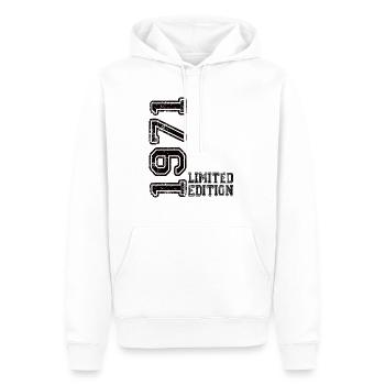 Édition limitée 1971 - Sweat à capuche Premium bio Homme - blanc - Devant - Nico (187cm)