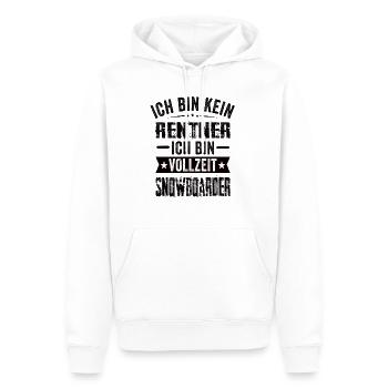Ich Bin Kein Rentner Ich Bin Vollzeit Snowboarder - Männer Premium Bio Hoodie - Weiß - Vorne - Nico (187cm)