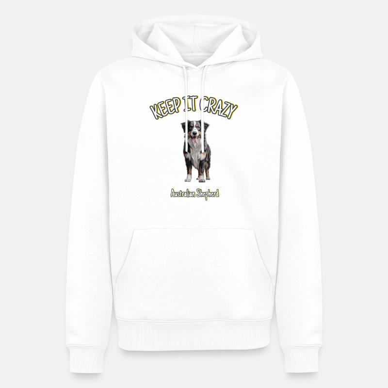 Australian Shepherd - Keep it Crazy - Männer Premium Bio Hoodie - Weiß