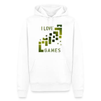 love games - Männer Premium Bio Hoodie - Weiß - Vorne - Nico (187cm)