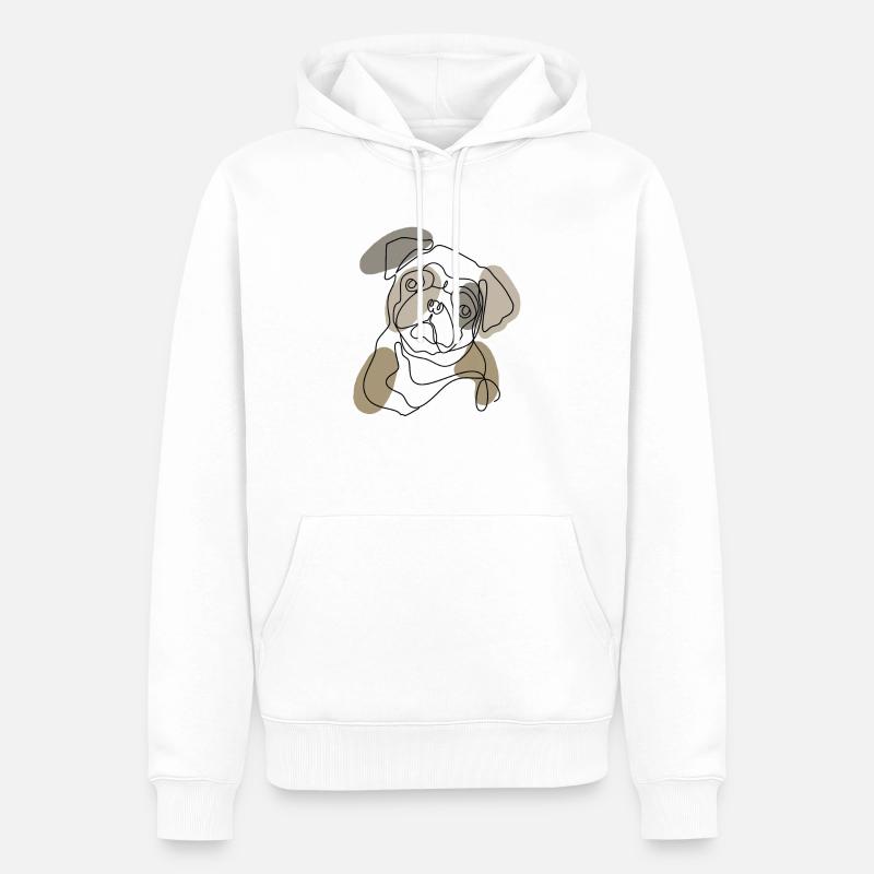 MOPS EINE ZEILE - Männer Premium Bio Hoodie - Weiß