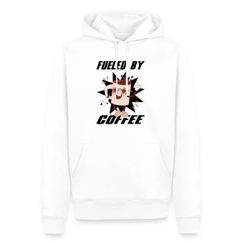 Alimenté par le café Kaffee Barista Espresso - Sweat à capuche Premium bio Homme - blanc - Devant - Nico (187cm)