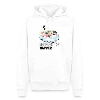 Professinonal Napper Cow Sleeping Late Riser - Men’s Premium Organic Hoodie - white - Front - Nico (187cm)