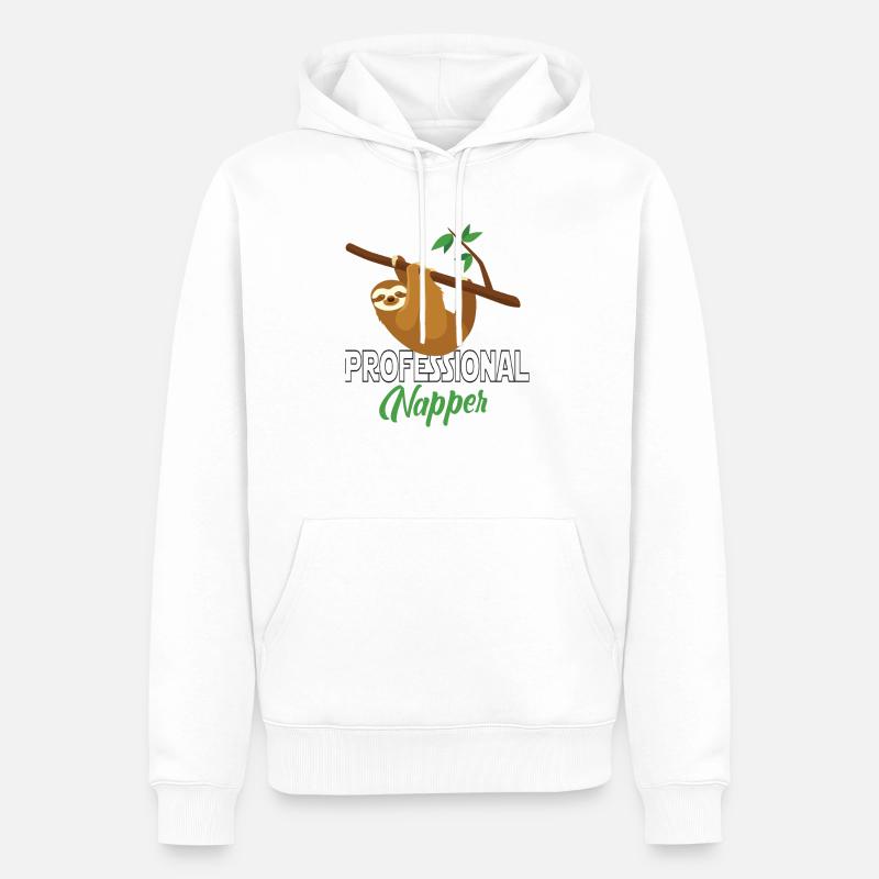 Professinonal Napper, Sloth, Sloth, Sleeping, - Men’s Premium Organic Hoodie - white