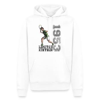 Édition limitée 1953 Édition limitée Tennis - Sweat à capuche Premium bio Homme - blanc - Devant - Nico (187cm)