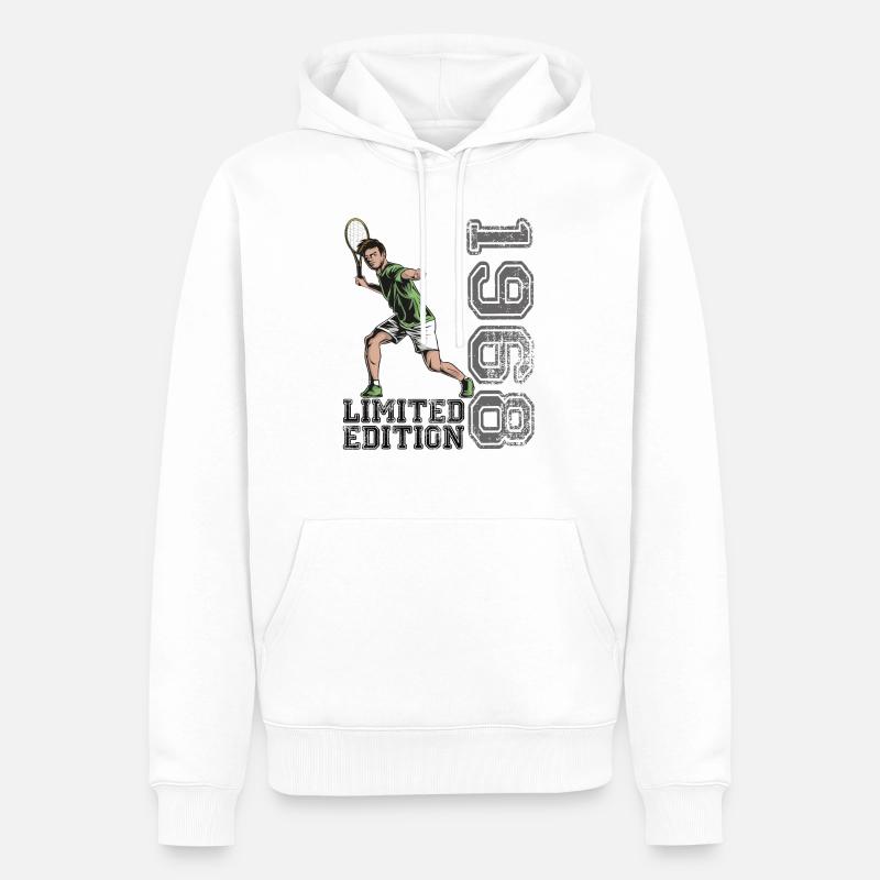 Edition Limitée 1968 Édition Limitée Tennis - Sweat à capuche Premium bio Homme - blanc