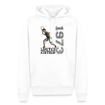 Limited Edition 1973 Limited Edition Tennis - Männer Premium Bio Hoodie - Weiß - Vorne - Nico (187cm)