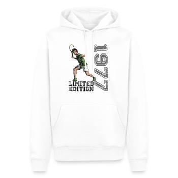 Édition limitée 1977 Édition limitée Tennis - Sweat à capuche Premium bio Homme - blanc - Devant - Nico (187cm)