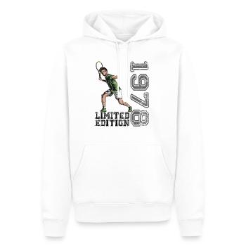 Édition limitée 1978 Édition limitée Tennis - Sweat à capuche Premium bio Homme - blanc - Devant - Nico (187cm)