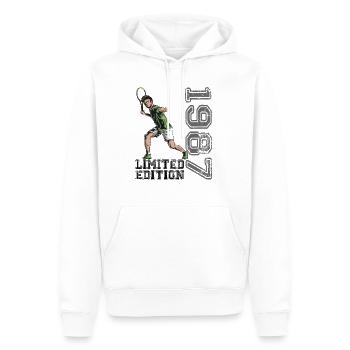 Limited Edition 1987 Limited Edition Tennis - Männer Premium Bio Hoodie - Weiß - Vorne - Nico (187cm)