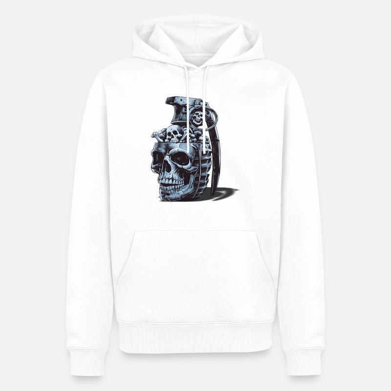 Conception de grenade squelette - Sweat à capuche Premium bio Homme - blanc
