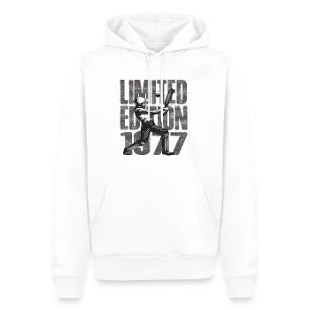 Édition limitée 1977 Édition limitée Cricket - Sweat à capuche Premium bio Homme - blanc - Devant - Nico (187cm)