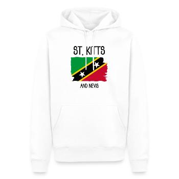 Saint-Kitts-et-Nevis - Caraïbes - Antilles - Sweat à capuche Premium bio Homme - blanc - Devant - Nico (187cm)