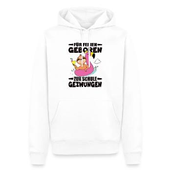Für Ferien Geboren Zur Schule Gezwungen - Männer Premium Bio Hoodie - Weiß - Vorne - Nico (187cm)