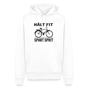Hält Fit Spart Spirt Fahrrad Rennrad Radfahrer - Männer Premium Bio Hoodie - Weiß - Vorne - Nico (187cm)