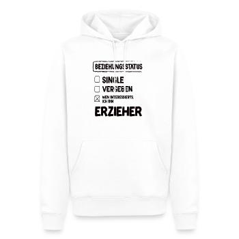 Statut relationnel de l’éducateur - Sweat à capuche Premium bio Homme - blanc - Devant - Nico (187cm)