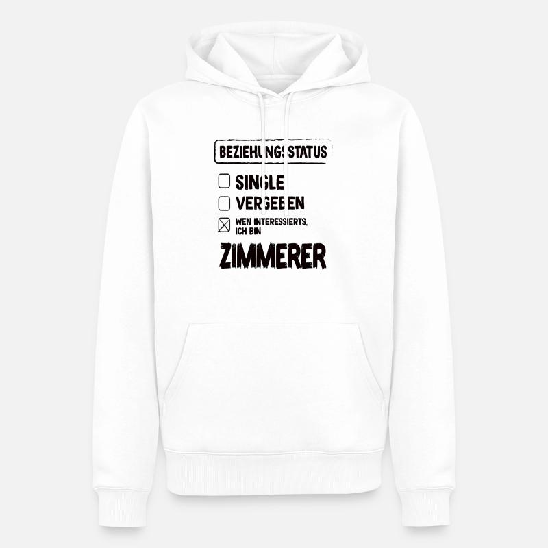 Zimmerer Beziehungsstatus - Männer Premium Bio Hoodie - Weiß