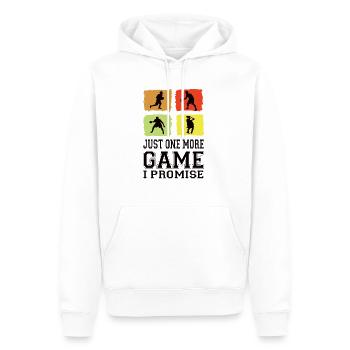 Just One More Game I Promise Basketballer Trikot - Männer Premium Bio Hoodie - Weiß - Vorne - Nico (187cm)