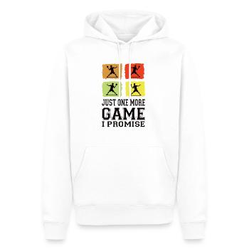 Just One More Game I Promise Pickleball - Men’s Premium Organic Hoodie - white - Front - Nico (187cm)