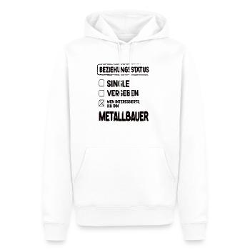 Statut de la relation de métallurgiste Métallurgiste Construction métallique - Sweat à capuche Premium bio Homme - blanc - Devant - Nico (187cm)