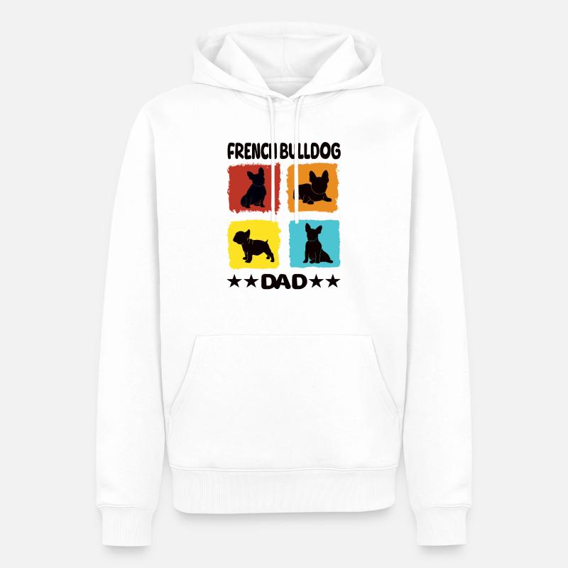 Papa bouledogue français - Sweat à capuche Premium bio Homme - blanc