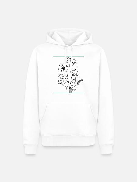 Blumenstrauß - Männer Premium Bio Hoodie - Weiß