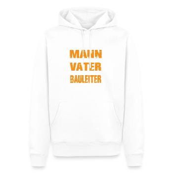 Vater und Bauleiter - Männer Premium Bio Hoodie - Weiß - Vorne - Nico (187cm)