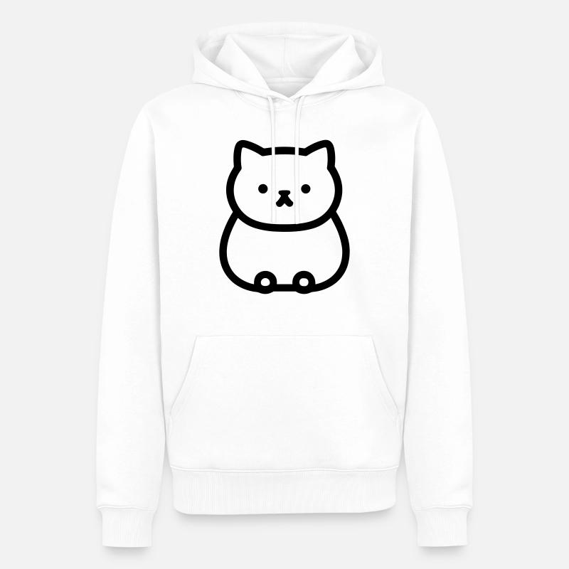 chat - Sweat à capuche Premium bio Homme - blanc