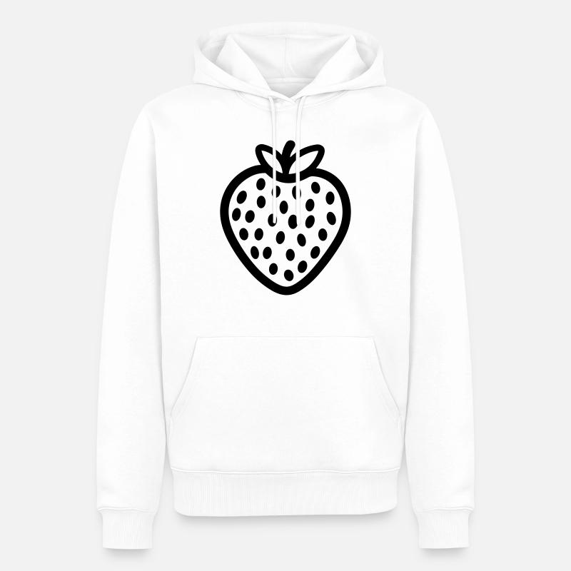 fraise - Sweat à capuche Premium bio Homme - blanc