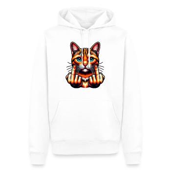 Drôle de chat maléfique - Sweat à capuche Premium bio Homme - blanc - Devant - Nico (187cm)