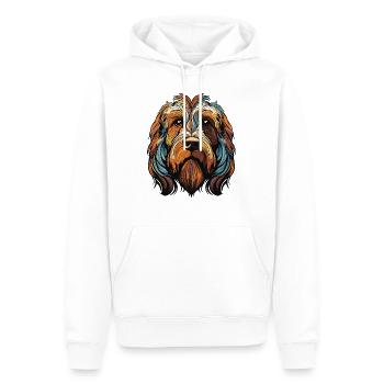 Chien Animal Chien - Sweat à capuche Premium bio Homme - blanc - Devant - Nico (187cm)