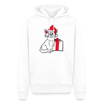 Weihnachtsmann Katze Winter Weihnachten Geschenk - Männer Premium Bio Hoodie - Weiß - Vorne - Nico (187cm)
