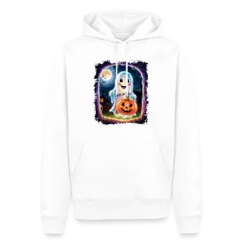Trick or Treat halloween ghost funny - Men’s Premium Organic Hoodie - white - Front - Nico (187cm)