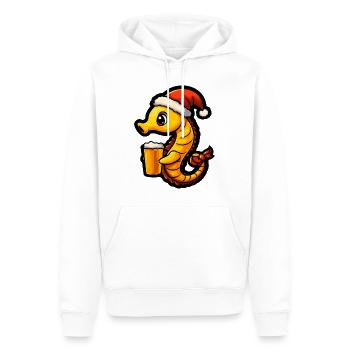 Seepferd Weihnachten Bier - Männer Premium Bio Hoodie - Weiß - Vorne - Nico (187cm)