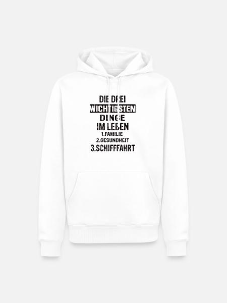 Schifffahrt - Männer Premium Bio Hoodie - Weiß