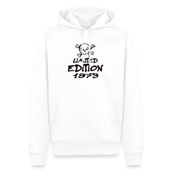 Edition Limitée 1973 Anniversaire Né 1973 - Sweat à capuche Premium bio Homme - blanc - Devant - Nico (187cm)