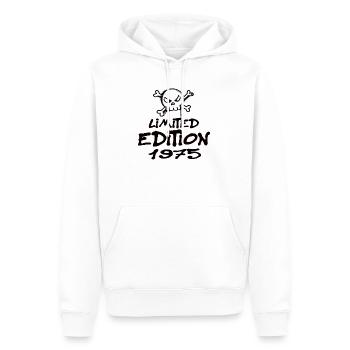 Edition Limitée 1975 Anniversaire Né 1975 - Sweat à capuche Premium bio Homme - blanc - Devant - Nico (187cm)