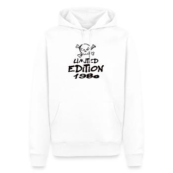 Edition Limitée 1980 Anniversaire Né 1980 - Sweat à capuche Premium bio Homme - blanc - Devant - Nico (187cm)