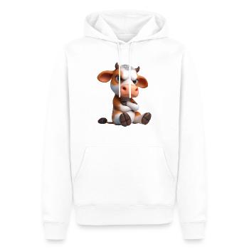Vache sombre 3 - Sweat à capuche Premium bio Homme - blanc - Devant - Nico (187cm)
