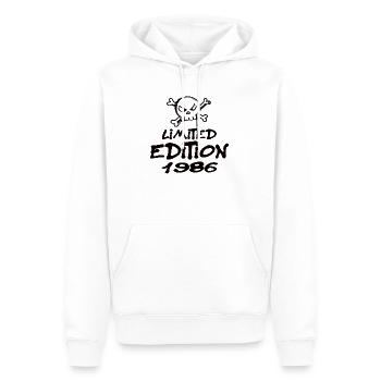 Edition Limitée 1986 Anniversaire Né 1986 - Sweat à capuche Premium bio Homme - blanc - Devant - Nico (187cm)