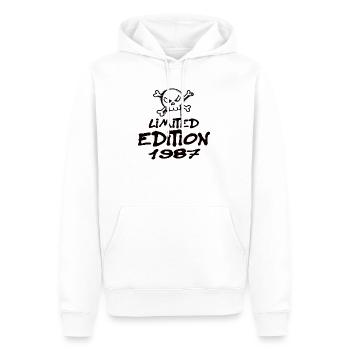 Edition Limitée 1987 Anniversaire Né 1987 - Sweat à capuche Premium bio Homme - blanc - Devant - Nico (187cm)