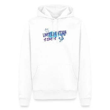 Edition Limitée 1961 Anniversaire Né 1961 - Sweat à capuche Premium bio Homme - blanc - Devant - Nico (187cm)