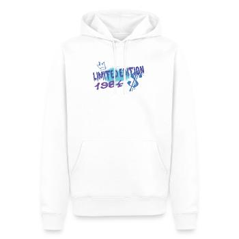 Edition Limitée 1984 Anniversaire 1984 Naissance - Sweat à capuche Premium bio Homme - blanc - Devant - Nico (187cm)