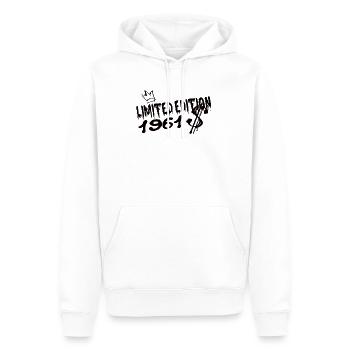 Edition Limitée 1961 Anniversaire Né 1961 - Sweat à capuche Premium bio Homme - blanc - Devant - Nico (187cm)