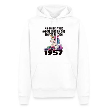 Limited Edition 1957 Geburtstag 1957 Geboren - Männer Premium Bio Hoodie - Weiß - Vorne - Nico (187cm)