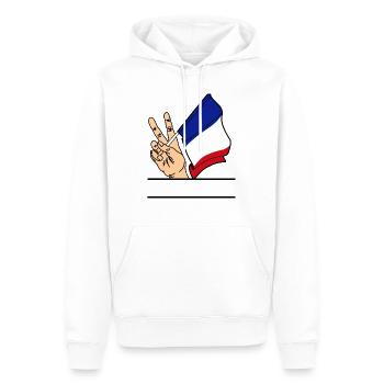 Flag France peace sign text space - Men’s Premium Organic Hoodie - white - Front - Nico (187cm)