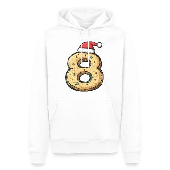Biscuit de Noël à 8 chiffres - Sweat à capuche Premium bio Homme - blanc - Devant - Nico (187cm)