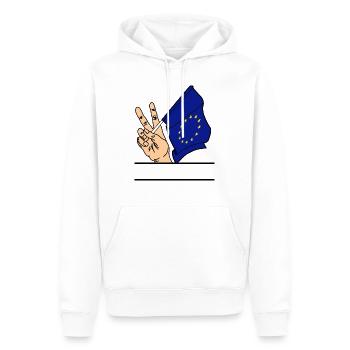 Flag EU peace sign text space - Men’s Premium Organic Hoodie - white - Front - Nico (187cm)