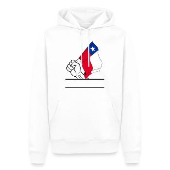 Flagge Chile transparenter Fausttextraum - Männer Premium Bio Hoodie - Weiß - Vorne - Nico (187cm)